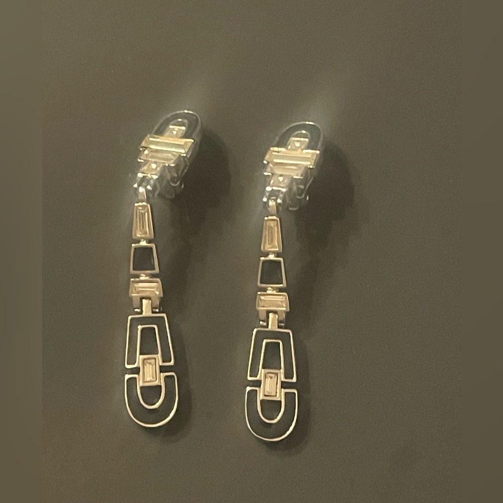 Givenchy Silver Tone Geometric Drop Earrings - image 1